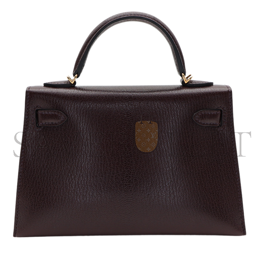 H**mes kelly ii sellier mini rouge sellier chevre leather gold hardware (19*12*5.5cm)